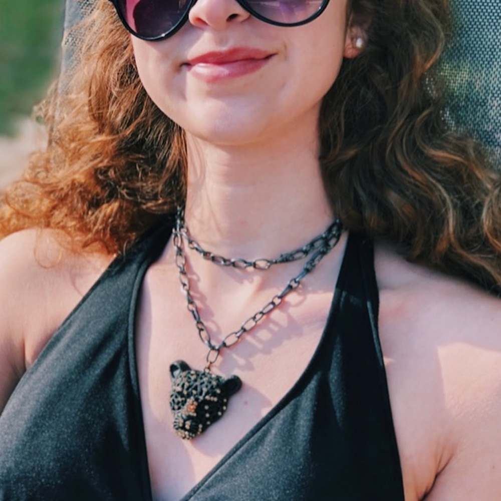 leopard layer necklace